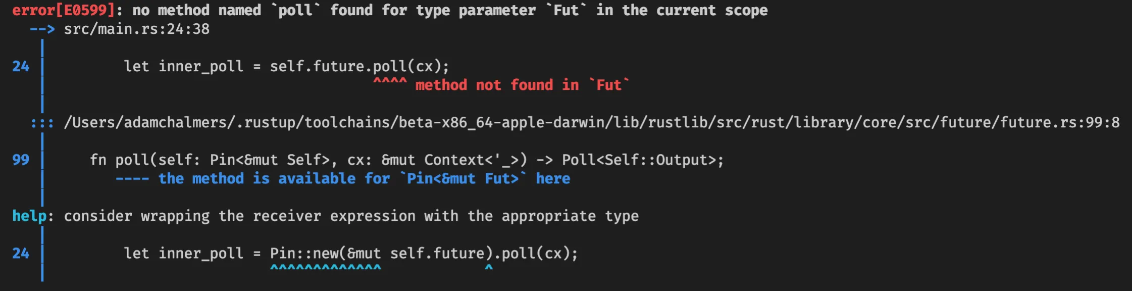 Rustc compiler error